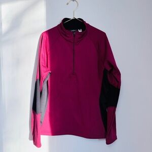 Eddie Bauer Women's Burgundy and Black Pullover